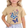 thumbnail image 1 of Girls T Shirts Kids Baby Girls Summer Cartoon Butterfly Rainbow Donut Print Short Sleeved Casual T Shirt Boys T Shirts Khaki 6 Years-7 Years, 1 of 4