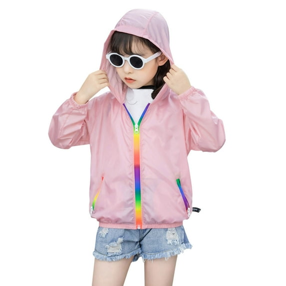 Girls T Shirts Kids Boys Sun Protection Hoodie Jacket Lightweight Summer Breathable Outwear Cute Clothes for Girls Size 5-6T