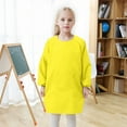 thumbnail image 1 of Girls T Shirts Kids Long Sleeve Art Smock Apron with Pocket for Painting Girls Clothes Yellow 4-8 Years, 1 of 9