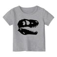 thumbnail image 1 of Girls T Shirts Kids Toddler Girls Summer Cartoon Dinosaur Print Breathable Soft Short Sleeved Casual T Shirt Summer Tops Grey 3 Years-4 Years, 1 of 3