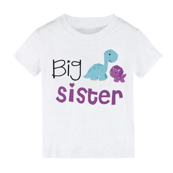 Girls T Shirts Letter Print Crew Neck Short Sleeve Tee for Everyday Wear Girls' Tops Tees Blouses White 2 Years-3 Years