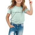thumbnail image 1 of Girls T Shirts Letter Printed Trendy Toddler Summer Clothes Girls Casual T Shirt Top Cute Outfits for Girls 3-4 Years, 1 of 4