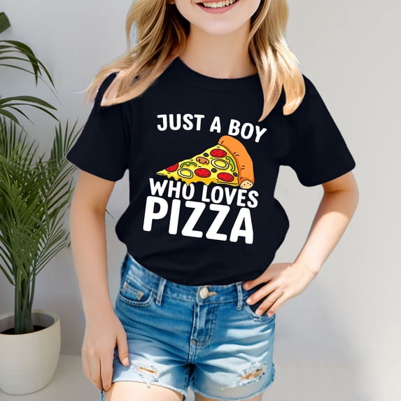 Girls T Shirts Lightweight Graphic Print Crew Neck Short Sleeve Tee for Casual Wear Girls' Tops Tees Blouses Black 3 Years-4 Years
