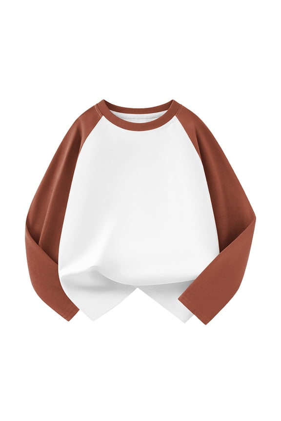 Girls T Shirts Long Sleeve Baseball Soft Raglan Shirts Color Block Comfortable Breathable Playwear Stylish Loose Tee for Girls Sports Practice and Daily Clothes