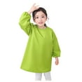 thumbnail image 1 of Girls T Shirts Long Sleeve Kid Art Smock Solid Color Apron For Children Printed Artist Painting Aprons Smocks Casual Girls' Tees Blouses Green 4-8 Years, 1 of 3