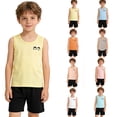 thumbnail image 1 of Girls T Shirts Ribbed Sleeveless Tank Top Solid Muscle Tee Summer Girls' Tops Coffee 8-9 Years, 1 of 6