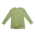 thumbnail image 1 of Girls T Shirts Round Neck Long Sleeve Knot Hem Children Tee Spring Fall Casual Loose Shirts Size 6-7Y, 1 of 3