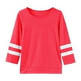 thumbnail image 1 of Girls T Shirts Round Neck Long Sleeve Patchwork Children Tee Spring Fall Casual Loose Shirts Size 8-9Y, 1 of 6
