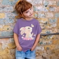 thumbnail image 1 of Girls T-Shirts Short Sleeve Casual Summer Crewneck Butterfly Print Unisex Kids Clothing (Purple1 3-4 Years), 1 of 2