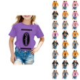 thumbnail image 1 of Girls T Shirts Short Sleeve Crewneck Casual Crayon Graphic Tshirts Kids Back to School Shirt 3-16 Years, 1 of 5