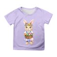 thumbnail image 1 of Girls T Shirts Short Sleeve Easter Rabbits Pattern Crew Neck Tee for Kids(Big Girls), 1 of 4