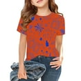 thumbnail image 1 of Girls T Shirts Short Sleeve Tops Round Neck Orange Summer Shirts for Girls Shirts for Girls 2T, 1 of 3