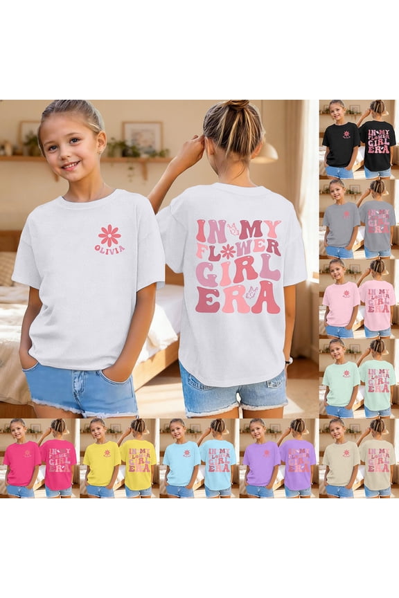 Girls T Shirts Size 14-16 Crewneck Short Sleeve T Shirt Top Kids Modern Fit Cute Back To School Clothes Graduation Summer Blouse for Girls