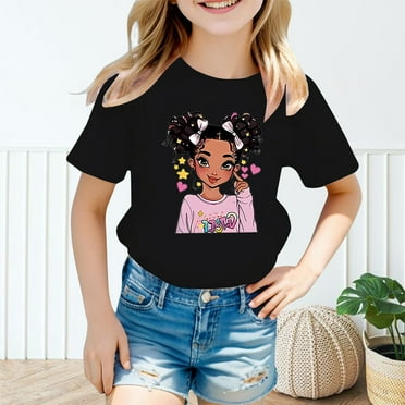 Girls T Shirts Size 14-16 Regular Fit Tractor Printing Crewneck Breathable Short Sleeve T Shirts Kids Summer Tops Tees