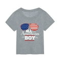 Girls T Shirts Summer 4Th of July English Letters Printed Short Sleeved Cute Clothes for Girls