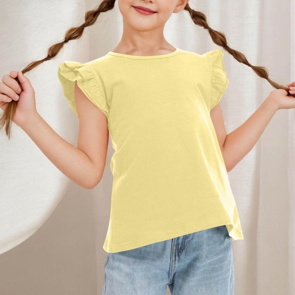 Girls T Shirts, Summer New Shirts For Kids Raglan Sleeve Short Sleeve Graphic T-Shirt Round Neck T-Shirt Tee Casual