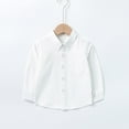 thumbnail image 1 of Girls T Shirts Toddler Boys Long Sleeve Oxford Button Down Shirt Girls' Tops White 6-7 Years, 1 of 3