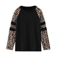thumbnail image 1 of Girls T Shirts Toddler Kids Girls Spring Crewneck Leopard Prints Basic Long Sleeve T Shirt Tops Blouse Baby Boy Summer Clothes Black 3 Years-4 Years, 1 of 4