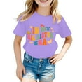 thumbnail image 1 of Girls T Shirts Toddler Kids Girls Summer Big Sister Letter Print Short Sleeve Casual T Shirt Lightweight Breathable Soft Top Summer Tops Purple 12 Years-13 Years, 1 of 3