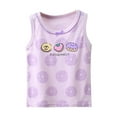 thumbnail image 1 of Girls T Shirts Toddler Kids Girls Summer Cotton Thin Undershirt Cartoon Prints Vest Sleeveless T Shirt Summer Tops Purple 3 Years-4 Years, 1 of 3