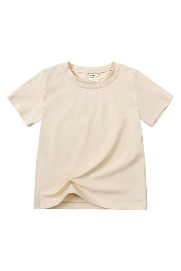 Girls T Shirts Toddler Kids Solid Color Short Sleeve Sports Tee T Shirt Casual Outwear Top Size 3 Y-4 Y