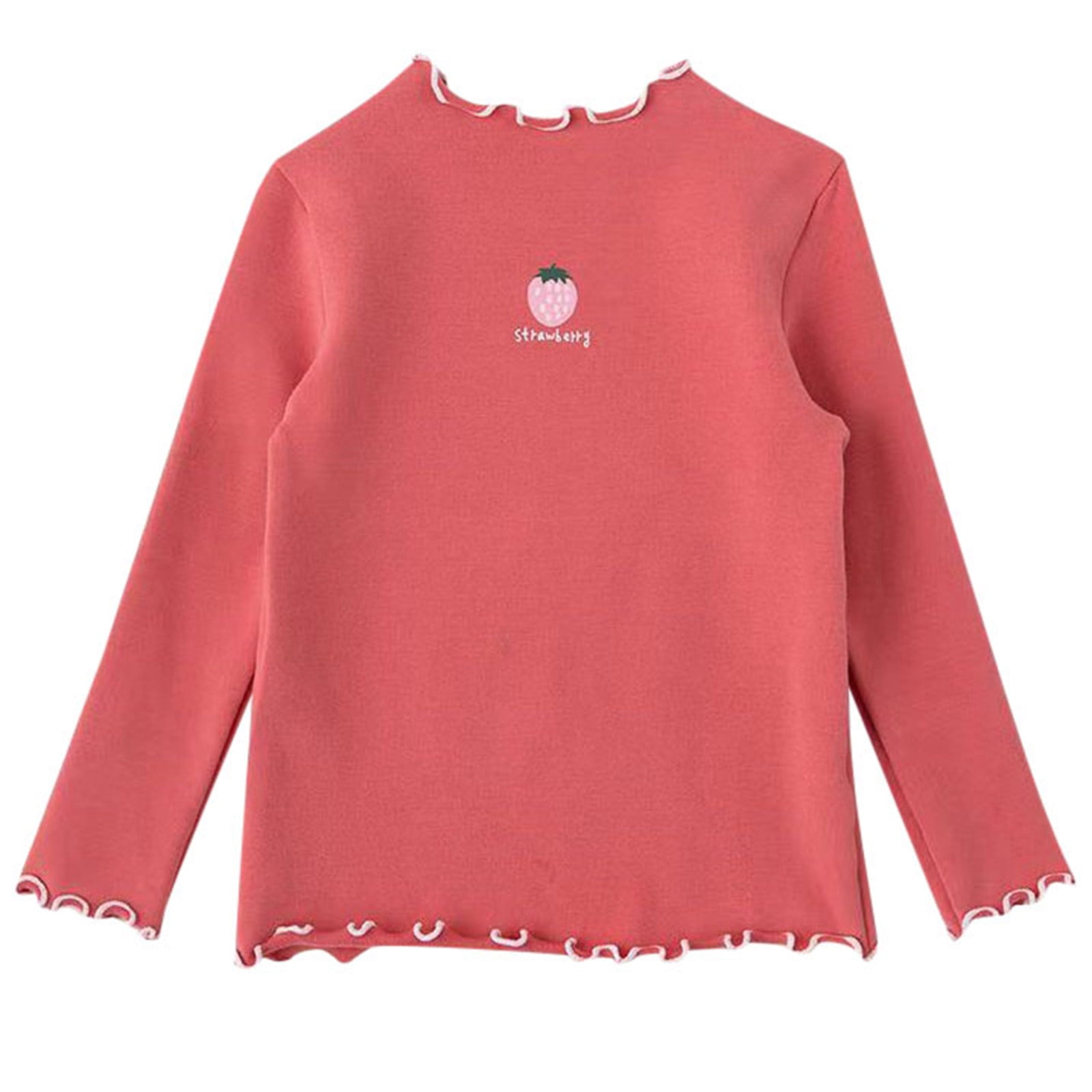 Girls T Shirts Toddler Long Sleeve Ruffle Print Shirts Casual Blouse
