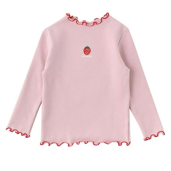 Girls T Shirts Toddler Long Sleeve Ruffle Print Shirts Casual Blouse Girls Shirts