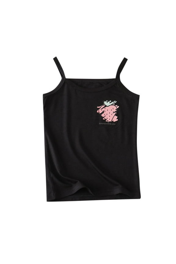 Girls T Shirts Trendy Girls Toddler Camisole Cute Print Tank Top Undershirt Super Soft Breathable Boys T Shirts,Size 6 Years-7 Years