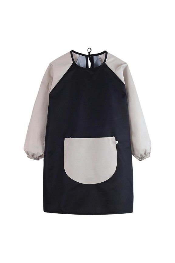 Girls T Shirts Waterproof Apron Large Pocket Eating Painting Smock Soft Breathable Lightweight Stretchy Tops for Girls Black3 Size 8-12 Y