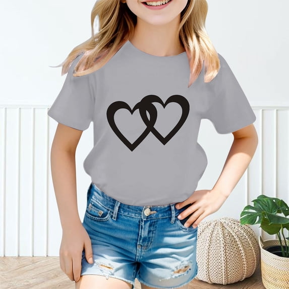 Girls T shirts Short Sleeve Crewneck Halloween Cute Print Graphic Tees Casual Holiday T-Shirts for Girls Size 1-2Y