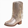 thumbnail image 1 of Girls Tall Boots Low Heel Children Mid Calf Western Cowboy Party Boots for Girls Daily, 1 of 9