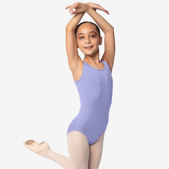 Girls Tank Leotard with Princess Seams Ballet Dancewear - SL09 Lilac Youth 14-16