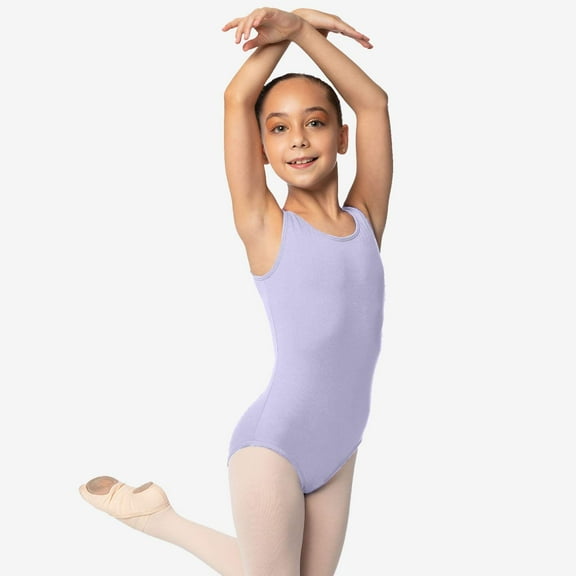 Girls Tank Leotard with Princess Seams Ballet Dancewear - SL09 Lt Lilac Small 4-6