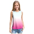 thumbnail image 1 of Girls Tank Top 2-14 Years Solid Color Print Design Casual Summer Top Breathable Lightweight Outfit Daily School Wear Modern Versatile Stylish(XL,A119-Hot Pink), 1 of 6