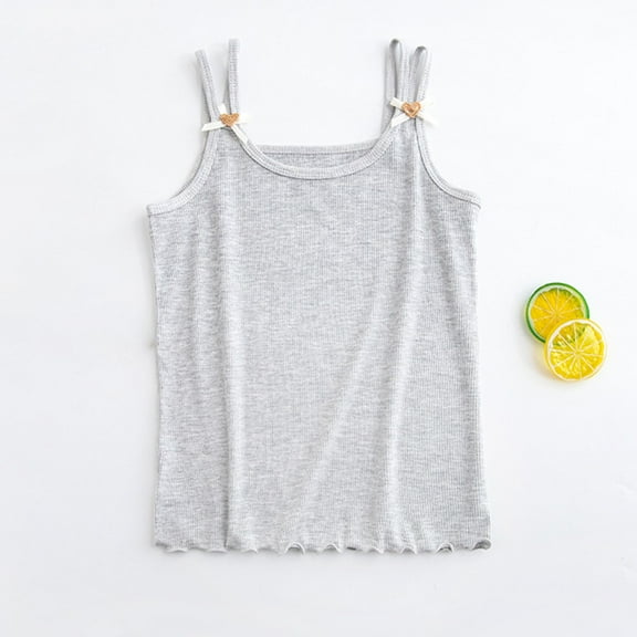 Girls Tank Top Solid Sleeveless Undershirts Cami Scoop Neck Undershirts Soft Dance Tank Tops for Toddler 3-14 Yearss