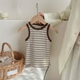thumbnail image 1 of Girls Tank Tops Crew Neck Stripes Tank Tops Sleeveless Knit Camis Tops Kids Tops, 1 of 7