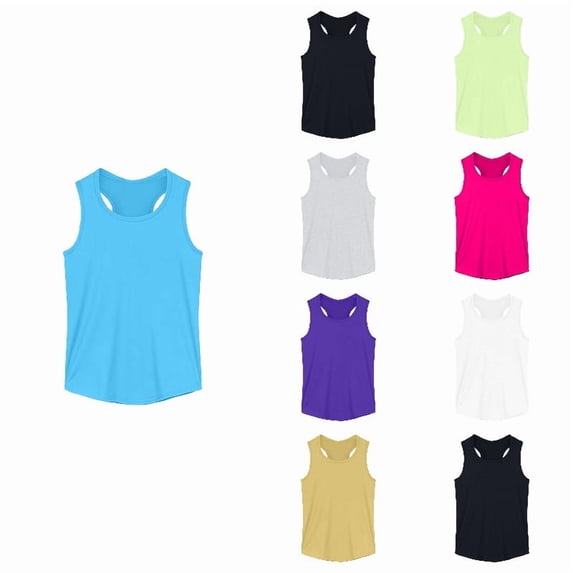 Girls Tank Tops For Summer Comfort Stretchy Sleeveless Casual Wear Soft Blend Breathable Loose Fit Daily Outdoor Activities