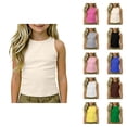 thumbnail image 1 of Girls Tank Tops Kids Athletic Racerback Crewneck Sleeveless Undershirts Tops Dance Workout Yoga Shirts For Teen, 1 of 9