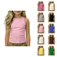 thumbnail image 1 of Girls Tank Tops Kids Athletic Racerback Crewneck Sleeveless Undershirts Tops Dance Workout Yoga Shirts For Teen, 1 of 9