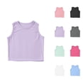 thumbnail image 1 of Girls Tank Tops Kids Athletic Tank Ribbed Knit High Neck Crop Tops For Gym Yoga, 1 of 5