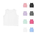 thumbnail image 1 of Girls Tank Tops Kids Athletic Tank Ribbed Knit High Neck Crop Tops For Gym Yoga, 1 of 5