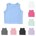thumbnail image 1 of Girls Tank Tops Kids Athletic Tank Ribbed Knit High Neck Crop Tops for Gym Yoga Net Camisole 5-6 Years, 1 of 4