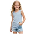 thumbnail image 1 of Girls Tank Tops Kids Athletic Tank Top High Neck Crop Tops for Girl Yoga,Light Blue, 1 of 6
