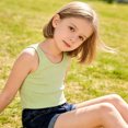 thumbnail image 1 of Girls Tank Tops Kids Athletic Wide Strap Tank Ice Silk Workout Cool-Dry Sleeveless Green Tops for Girl Yoga 5-6 Years, 1 of 5