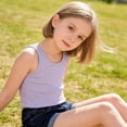 thumbnail image 1 of Girls Tank Tops Kids Athletic Wide Strap Tank Ice Silk Workout Cool-Dry Sleeveless Purple Tops for Girl Yoga 5-6 Years, 1 of 8