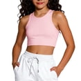 thumbnail image 1 of Girls Tank Tops Racerback Cami Undershirts Kids Sleeveless Cotton Athletic Dance Top Shirts Pink 1-4 Years, 1 of 3