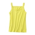 thumbnail image 1 of Girls Tank Tops, Ribbed Sleeveless Cami Shirts, Solid Color Breathable Stretch Round Neck Camisole Tops Yellow 8-9T, 1 of 3