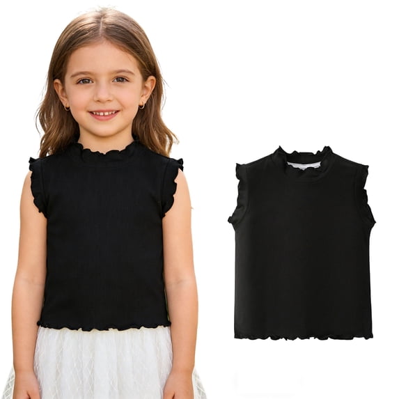Girls Tank Tops Sleeveless Ruffle Shirts Cute Summer Casual Top Girls Shirts Size 12-24 Months