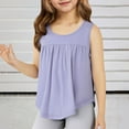 thumbnail image 1 of Girls Tank Tops Summer Sleeveless Casual Top Pleated Crewneck Tunic Cami Shirts (5-12 Years)s, 1 of 6