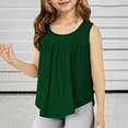 thumbnail image 1 of Girls Tank Tops Summer Sleeveless Casual Top Pleated Crewneck Tunic Cami Shirts (5-12 Years), 1 of 6